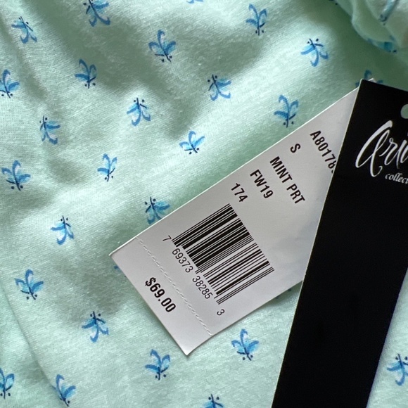 NWT Aria Collection Mint Floral Print Night Gown Sleepwear - Picture 3 of 6
